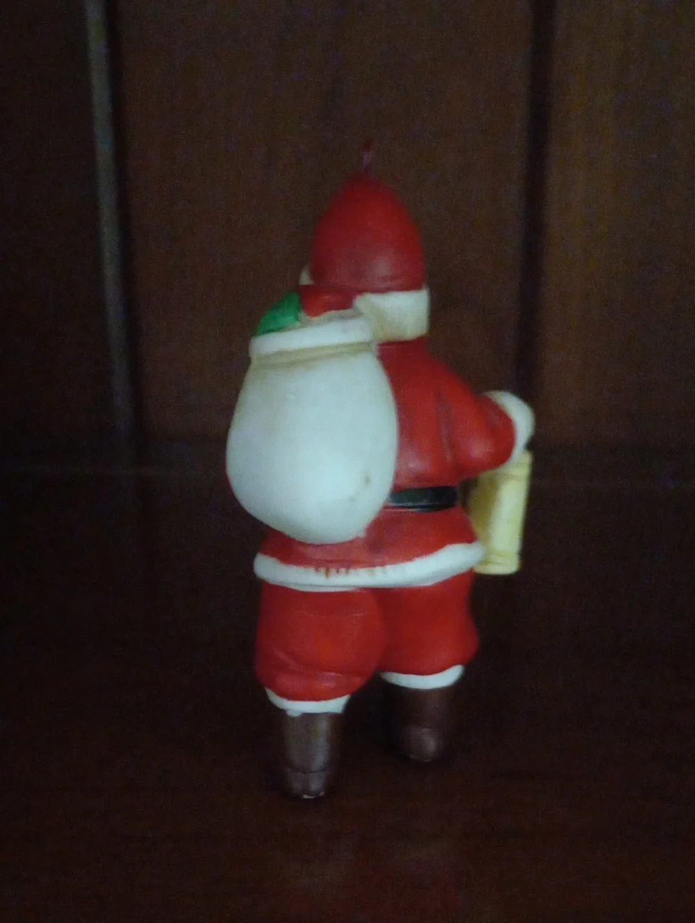 Vintage Ceramic Santa Claus Figurine with Lantern & Toy Sack Christmas Ornament